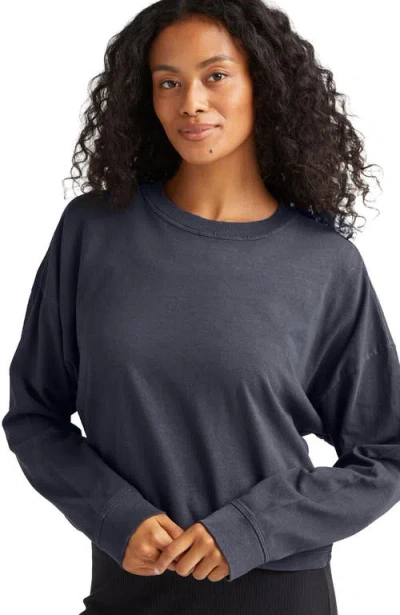 Richer Poorer The Relaxed Crop Long Sleeve Tee In Blue