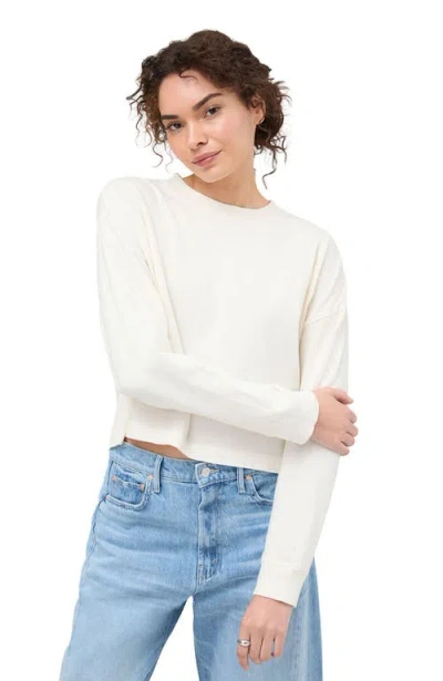 Richer Poorer The Relaxed Crop Long Sleeve Tee In White