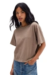 Richer Poorer The Relaxed Crop Tee In Gray