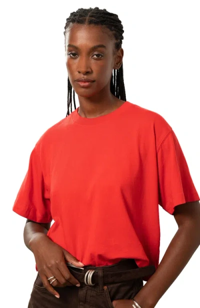Richer Poorer The Relaxed Crop Tee In Samba Red