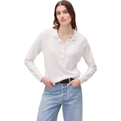 Richer Poorer Washable Cotton Silk Henley In White