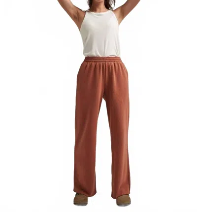 Richer Poorer Women's Recycled Fleece Wide Leg Pant In Russet In Brown