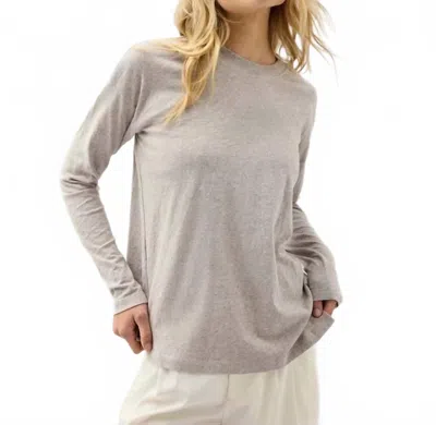 Richer Poorer Women's Vintage Jersey Long Sleeve Top In Light Grey In Gray
