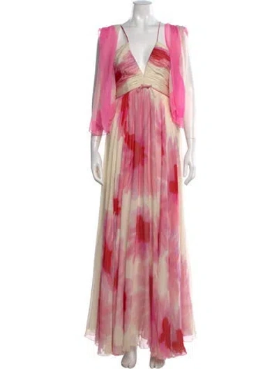 Pre-owned Richilene Silk Long Dress In Pink