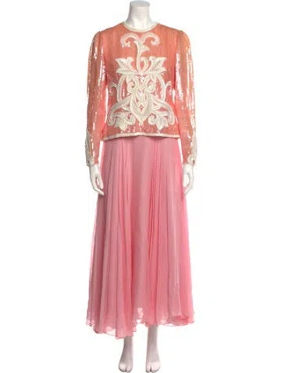 Pre-owned Richilene Vintage Long Dress In Pink