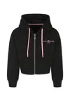 RICHMOND BLACK CROP SWEATSHIRT FOR GIRL WITH LOGO