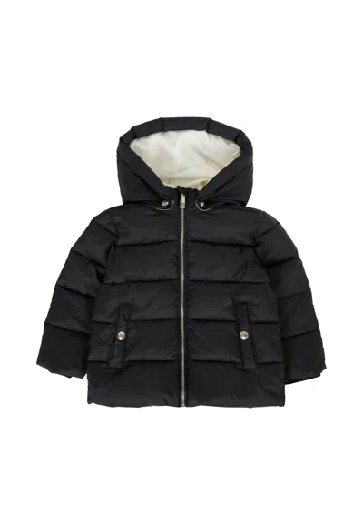 Richmond Black Down Jacket For Babykids With Logo