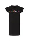 Richmond Black Dress For Girl With Logo In Black