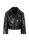 Richmond Black Jacket For Girl With Studs In Black