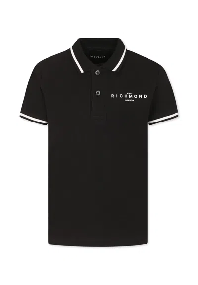 Richmond Kids' Black Polo Shirt For Boy With Logo