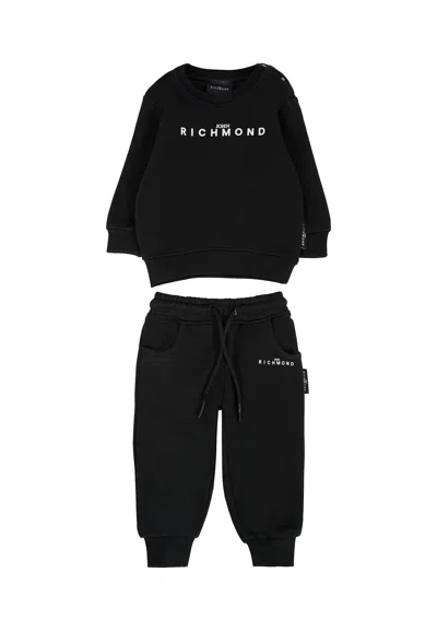 Richmond Black Suit For Baby Boy With Logo
