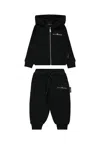 Richmond Black Suit For Babykids With Logo In Black