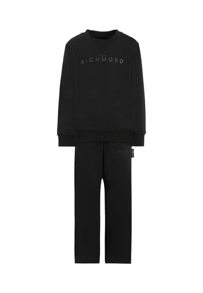 Richmond Kids' Black Suit For Boy With Logo