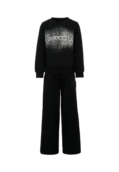 Richmond Kids' Black Suit For Girl With Logo