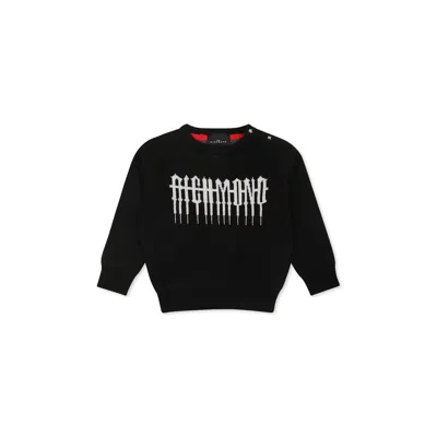 Richmond Black Sweater For Baby Boy With Logo