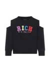 Richmond Black Sweatshirt For Girl With Logo