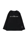 Richmond Black T-shirt For Babykids With Logo In Black