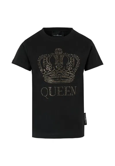 Richmond Kids' Black T-shirt For Girl With Crown