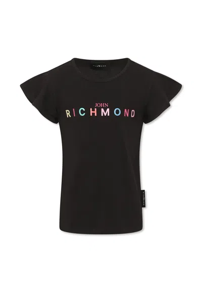 Richmond Kids' Black T-shirt For Girl With Logo