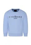 Richmond Blue Sweatshirt For Boy With Logo In Blue