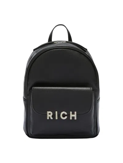 Richmond Compact Black Synthetic Leather Backpack