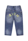 Richmond Denim Jeans For Baby Boy With Logo In Denim