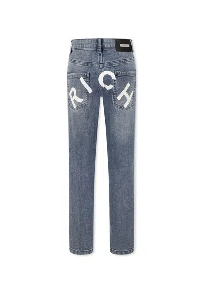 Richmond Kids' Denim Jeans For Boy With Logo In Blue