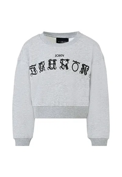 Richmond Kids' Grey Crop Sweatshirt In Gray
