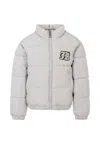 Richmond Grey Down Jacket For Boy With Logo In Gray