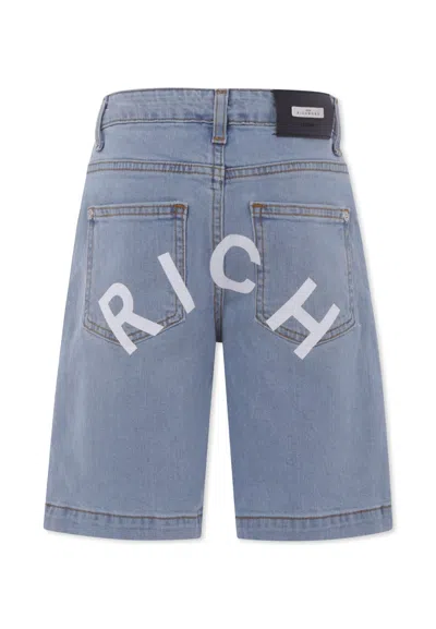 Richmond Kids' Light Blu Jeans For Boy With Logo In Blue