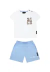 Richmond Light Blue Suit For Baby Boy With Logo In Light Blue