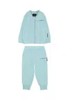 Richmond Light Blue Suit For Baby Boy With Logo In Blue