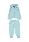 Richmond Light Blue Suit For Baby Boy With Logo In Blue