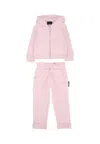 Richmond Lilac Suit For Baby Girl With Logo In Pink