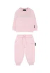 Richmond Lilac Suit For Baby Girl With Logo In Pink