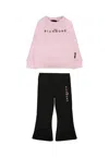 Richmond Lilac Suit For Baby Girl With Logo In Pink