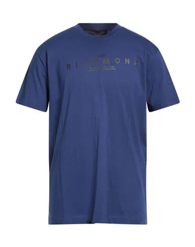 Richmond Man T-shirt Navy Size Xxl Cotton In Blue