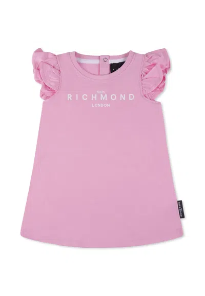 Richmond Kids' Pink Dress For Baby Girl With Logo