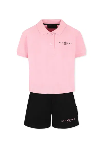 Richmond Kids' Pink Suit For Girl With Logo