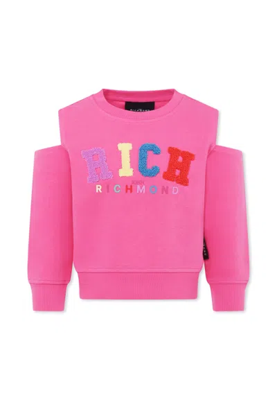 Richmond Kids' Pink Sweatshirt For Girl With Logo