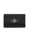 Richmond Rectangular Shoulder Bag With Silver Logo In Black