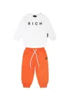 Richmond White Suit For Baby Boy With Logo In White