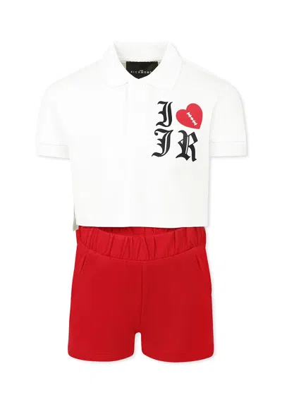 Richmond Kids' White Suit For Girl With Logo