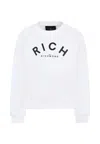 Richmond White Sweatshirt For Kids With Black Logo In White