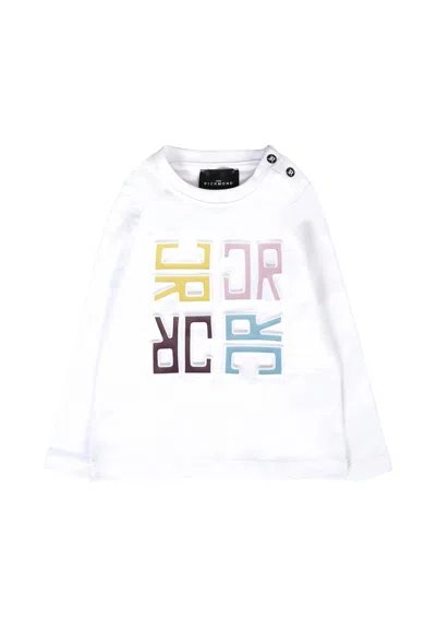 Richmond White T-shirt For Baby Girl With Logo