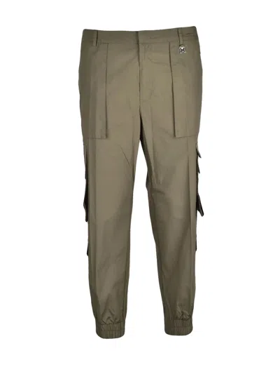 Richmond X Cotton Cargo Trousers - Military Green In Brown