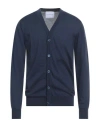Richmond X Man Cardigan Navy Size L Merino Wool, Acrylic In Blue
