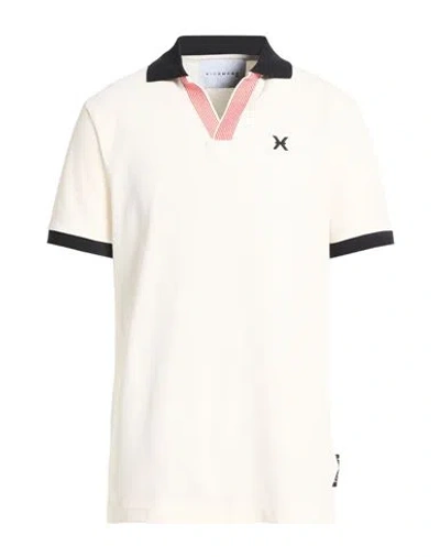 Richmond X Man Polo Shirt Cream Size Xxl Cotton, Lycra In White