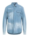 Richmond X Man Denim Shirt Blue Size 36 Cotton, Viscose In Blue