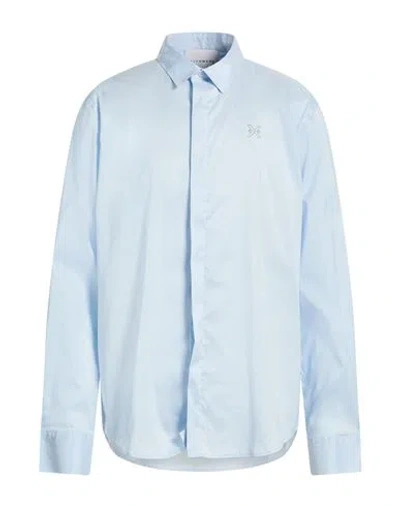 Richmond X Man Shirt Sky Blue Size 44 Cotton, Polyester, Elastane